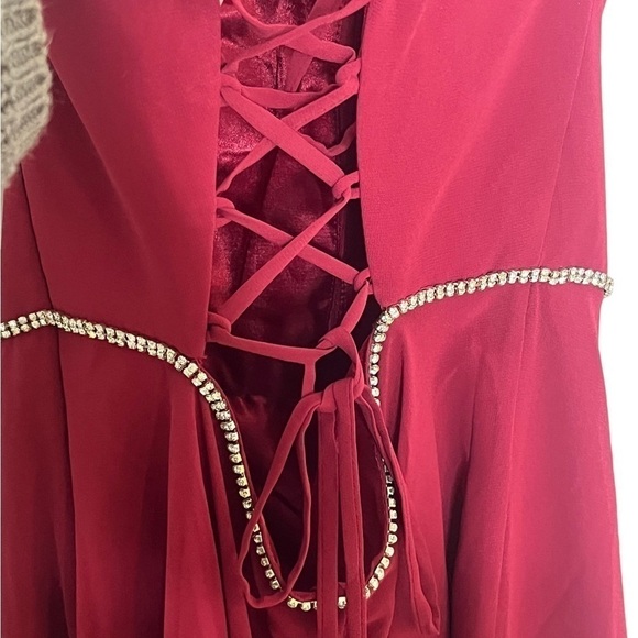 LULU’S Red Lace Up Dress - Picture 6 of 7